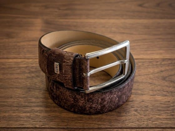 A leather dress belt